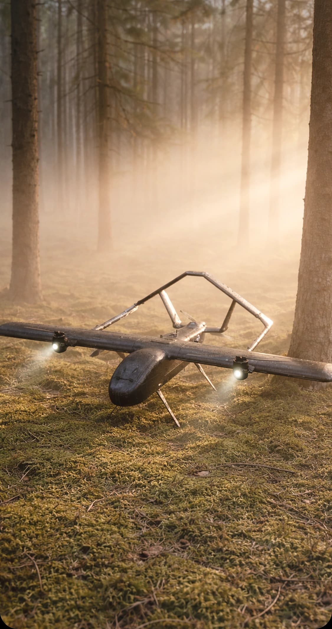 Herald VTOL in misty forest